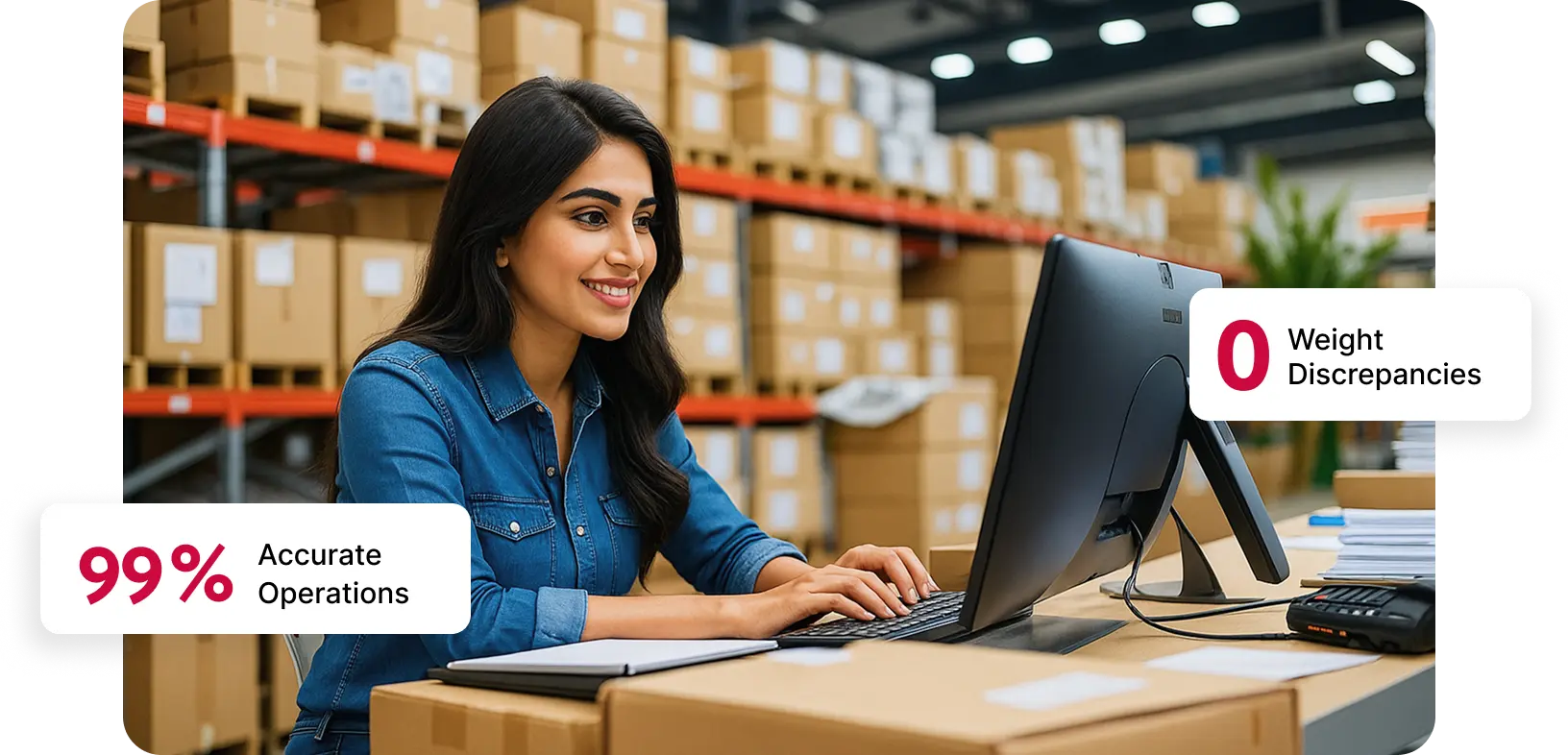 Warehouse worker checking inventory